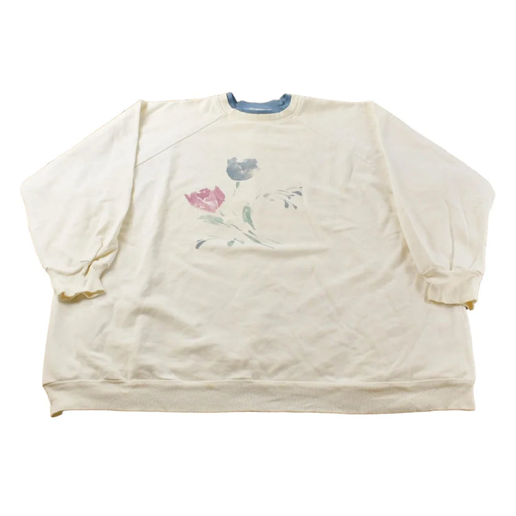 Vintage 1990s Great Lakes Floral Nature Graphic Crewneck Sweatshirt Women's 3X from propervintagecanada