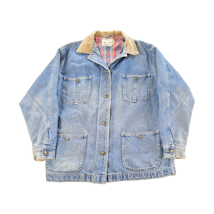 Vintage 1990s Great Land Flannel Lined Denim Chore Coat Women's Small from propervintagecanada