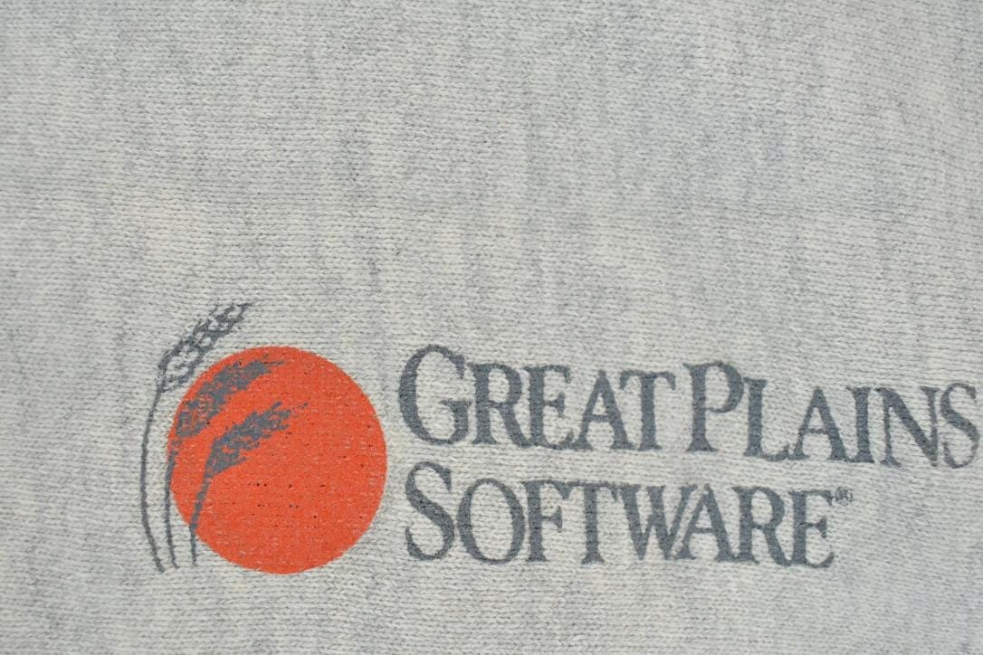 Vintage 1990s Great Plains Software Cross Grain Crewneck Sweatshirt Made In USA Men's Large from propervintagecanada