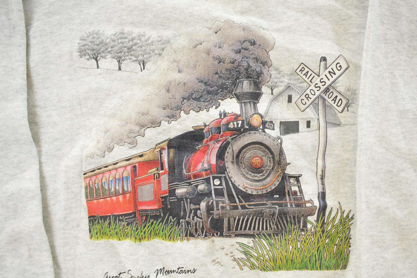 Vintage 1990s Great Smokey Mountains Railway Crewneck Sweatshirt Men's Small from propervintagecanada