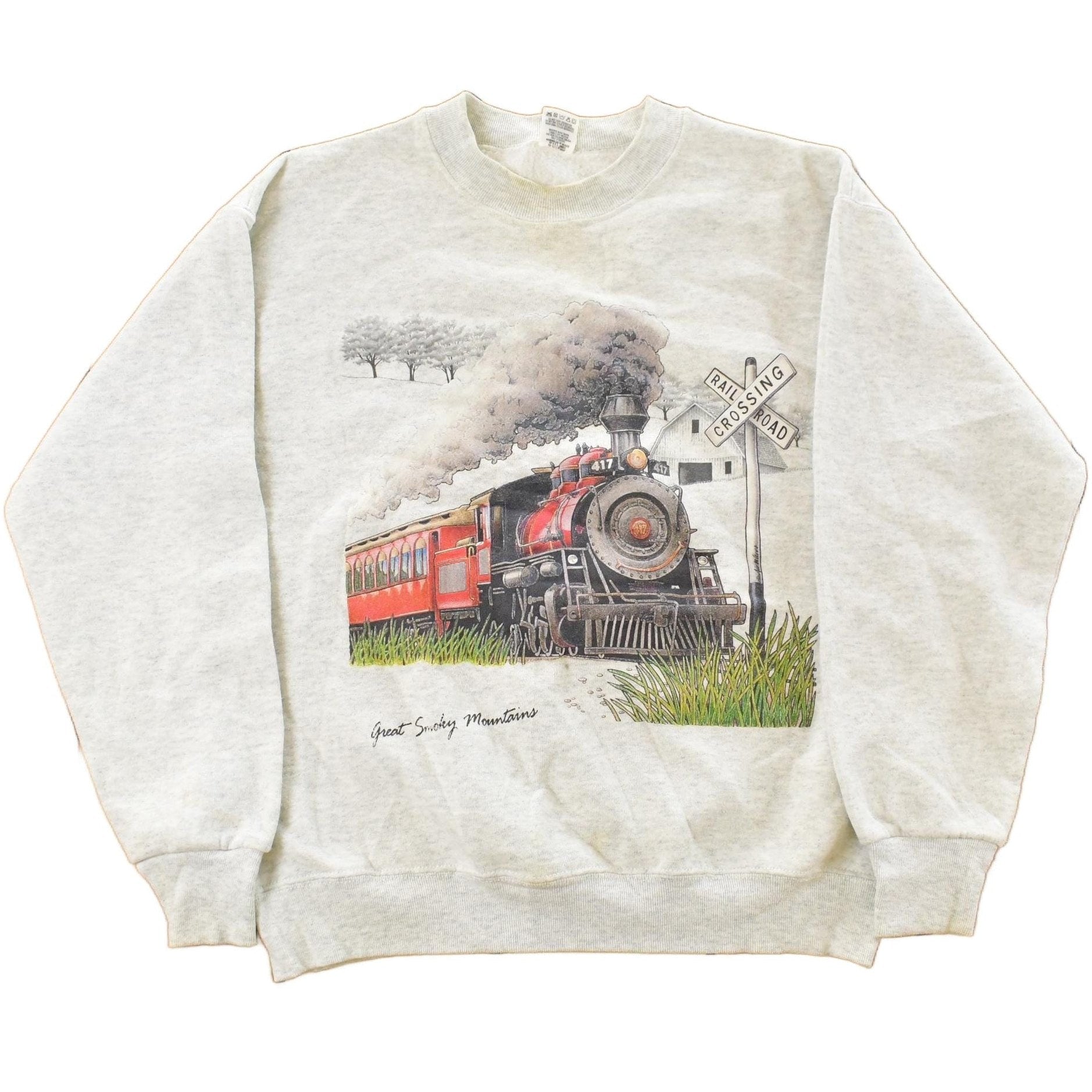 Vintage 1990s Great Smokey Mountains Railway Crewneck Sweatshirt Men's Small from propervintagecanada