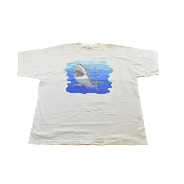 Vintage 1990s Great White Shark T-Shirt Men's 2XL from propervintagecanada