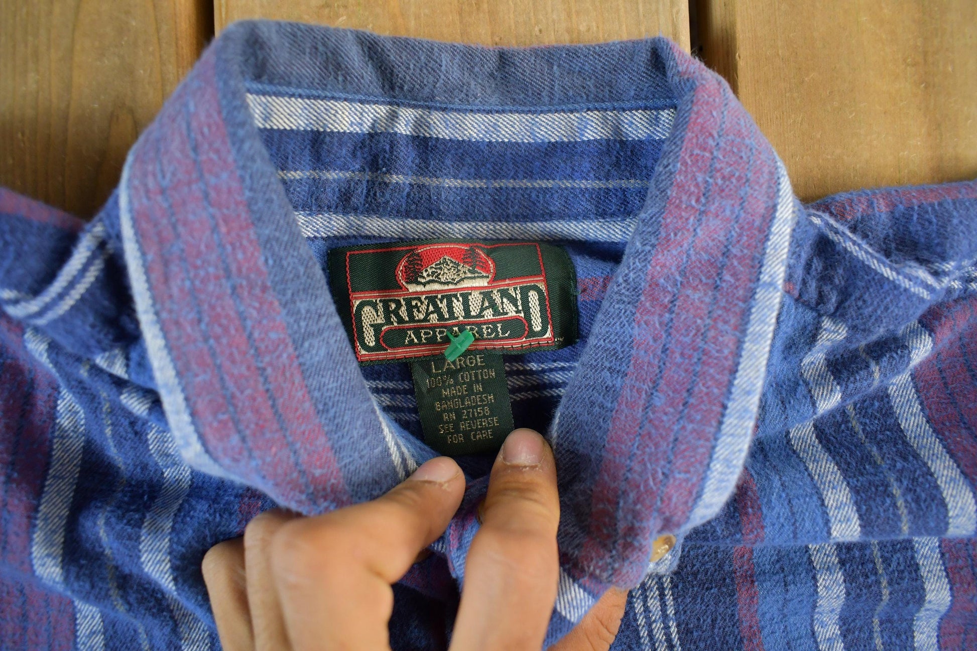 Vintage 1990s Greatland Apparel Button Up Plaid Shirt Men's Large from propervintagecanada