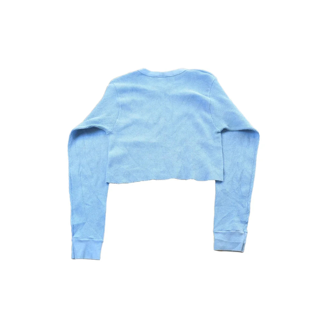Vintage 1990s Greatland Thermal Waffle Knit Cropped Long Sleeve Mens S from propervintagecanada