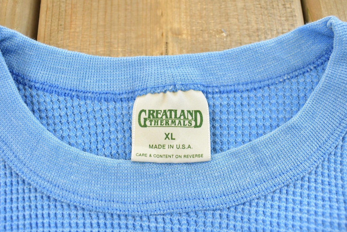 Vintage 1990s Greatland Thermal Waffle Knit Cropped Long Sleeve Mens S from propervintagecanada