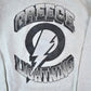 Vintage 1990s Greece Lightning University Collegiate Crewneck / Embroidered / NCAA Sweatshirt / Sportswear / Americana from propervintagecanada