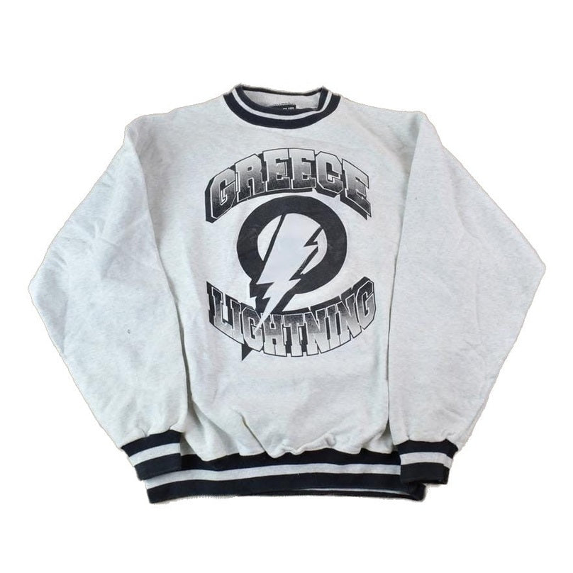 Vintage 1990s Greece Lightning University Collegiate Crewneck / Embroidered / NCAA Sweatshirt / Sportswear / Americana from propervintagecanada