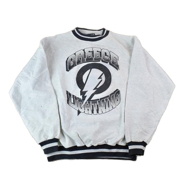 Vintage 1990s Greece Lightning University Collegiate Crewneck / Embroidered / NCAA Sweatshirt / Sportswear / Americana from propervintagecanada