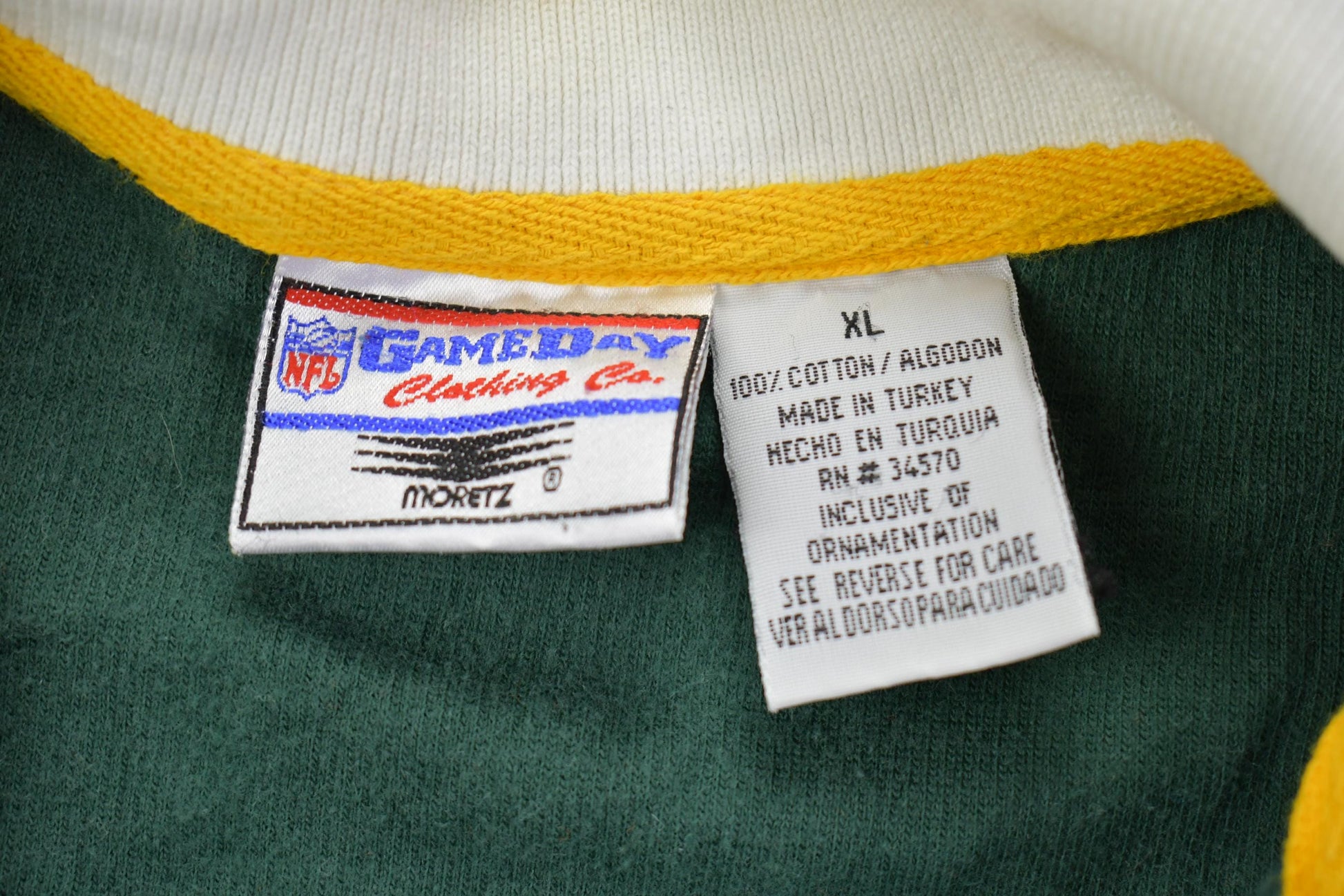 Vintage 1990s Green Bay Packers Button Up Rugby Style NFL Football Sweatshirt Men's Large from propervintagecanada