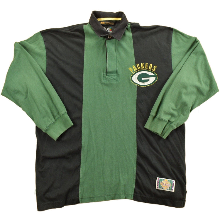 Vintage 1990s Green Bay Packers Collared Rugby Top Men's XL from propervintagecanada