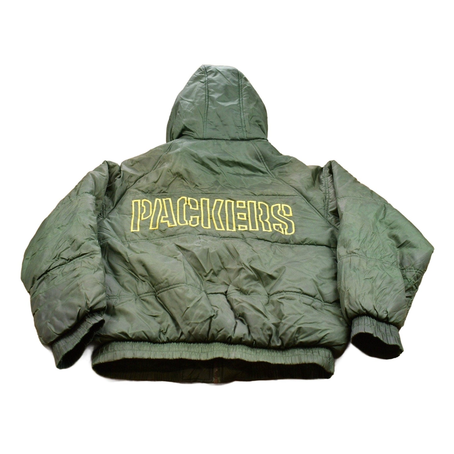 Vintage 1990s Green Bay Packers Game Day NFL Puffer Jacket Men's Large from propervintagecanada
