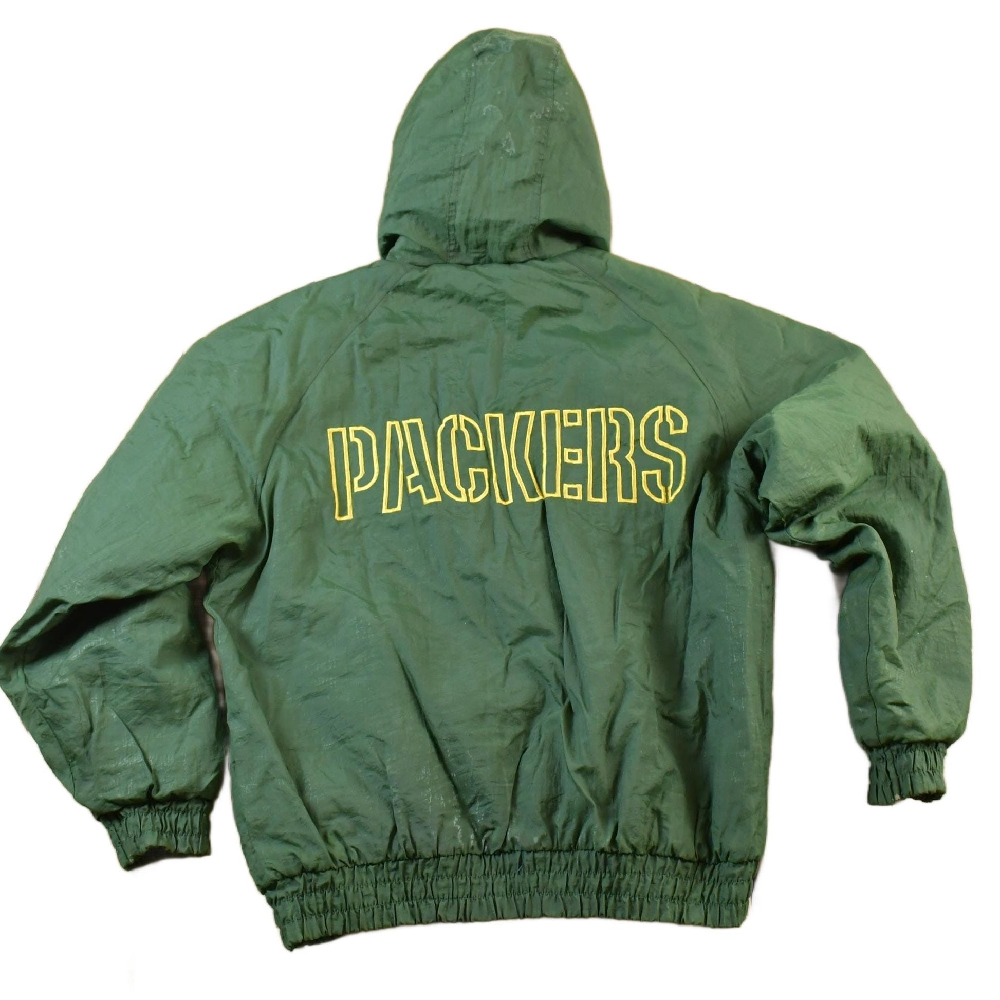 Vintage 1990s Green Bay Packers Hooded NFL Football Jacket Men's L from propervintagecanada