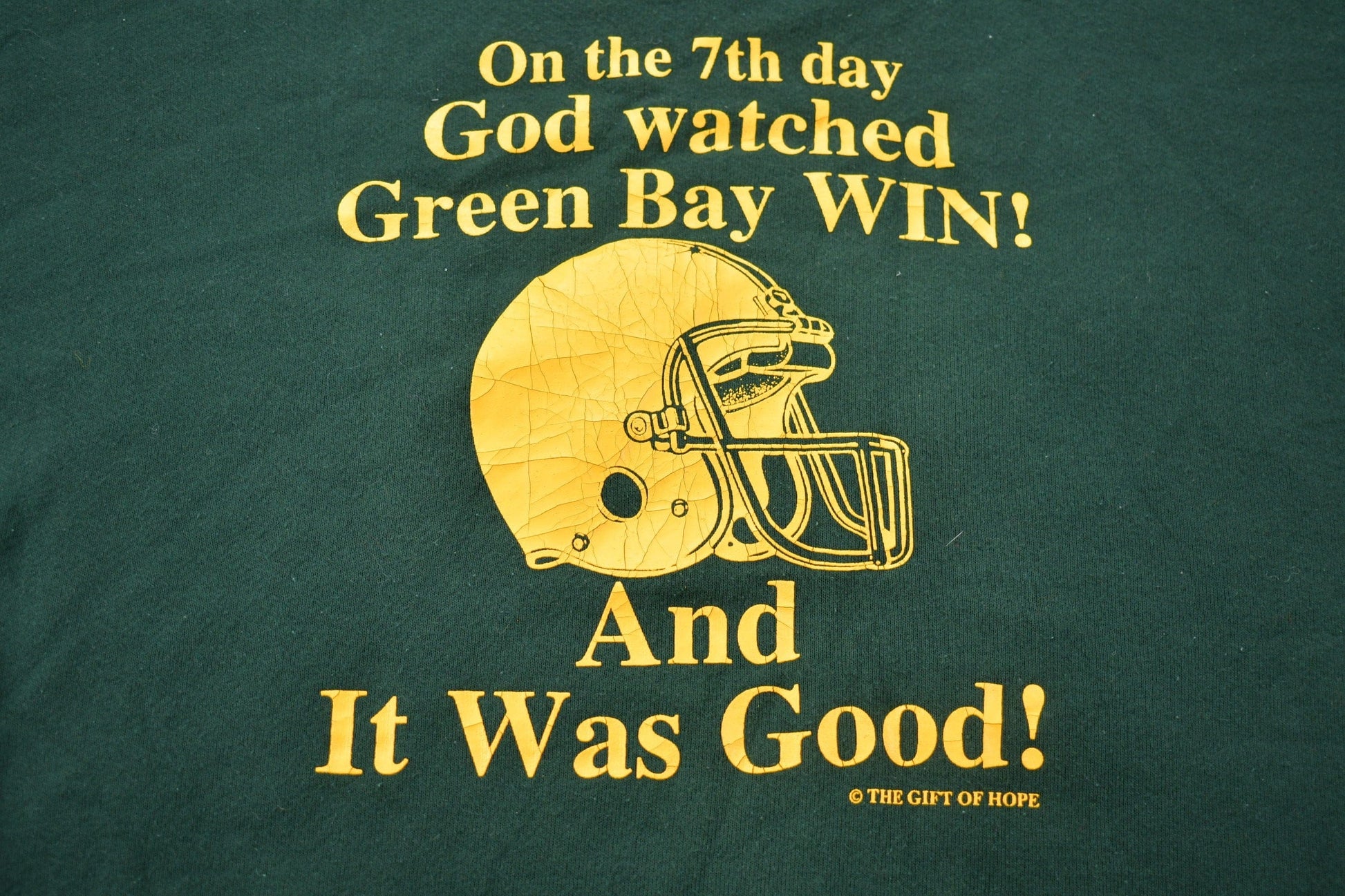 Vintage 1990s Green Bay Packers In 6 Days God Created the Heavens and the Earth Crewneck Sweatshirt Men's 2XL from propervintagecanada
