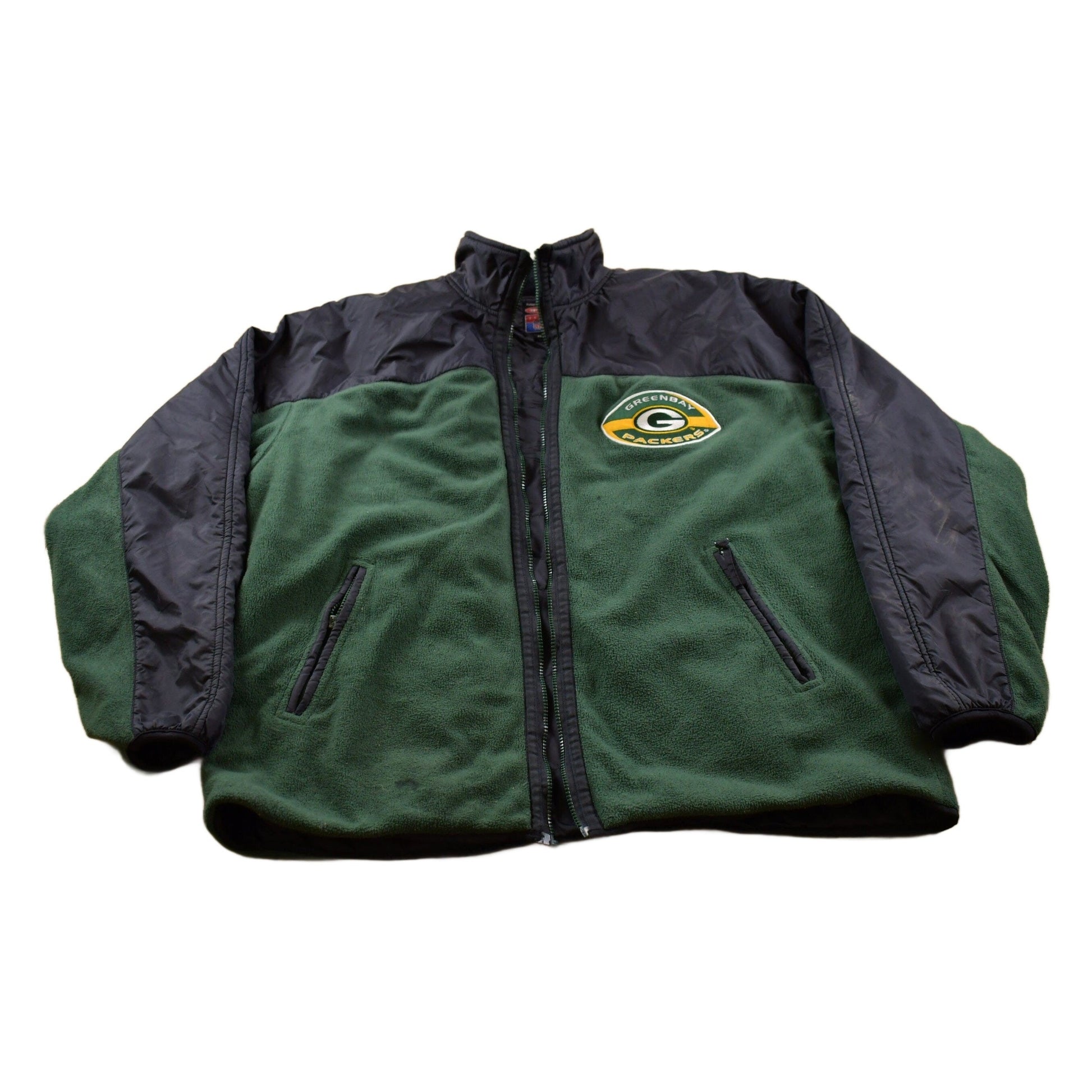 Vintage 1990s Green Bay Packers Mirage NFL Zip Fleece Jacket Men's 2XL from propervintagecanada