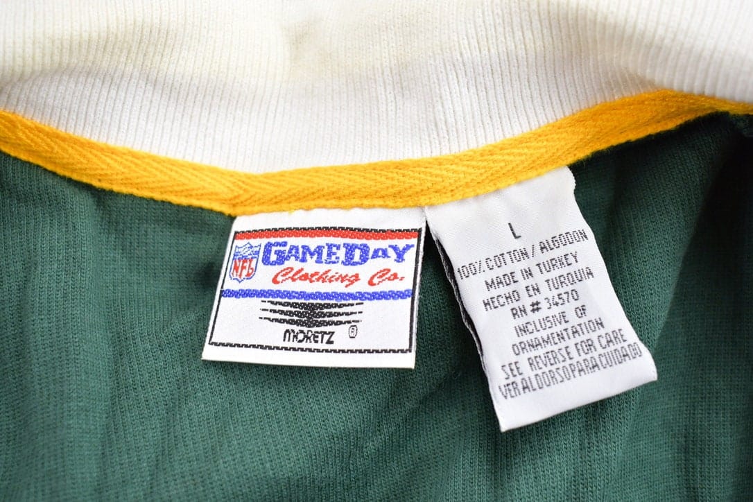 Vintage 1990s Green Bay Packers NFL Button Up Collared Sweatshirt Men's Medium from propervintagecanada
