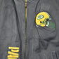 Vintage 1990s Green Bay Packers NFL Leather Bomber Jacket Men's XL from propervintagecanada