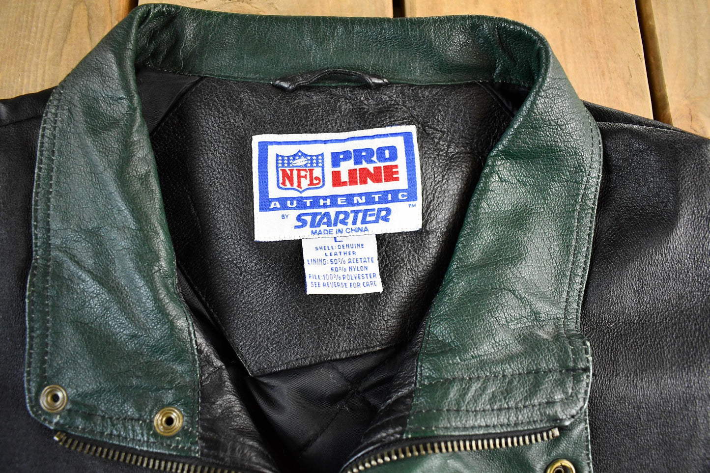 Vintage 1990s Green Bay Packers NFL Leather Jacket Men's Large from propervintagecanada