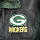 Vintage 1990s Green Bay Packers NFL Leather Jacket Men's Large from propervintagecanada