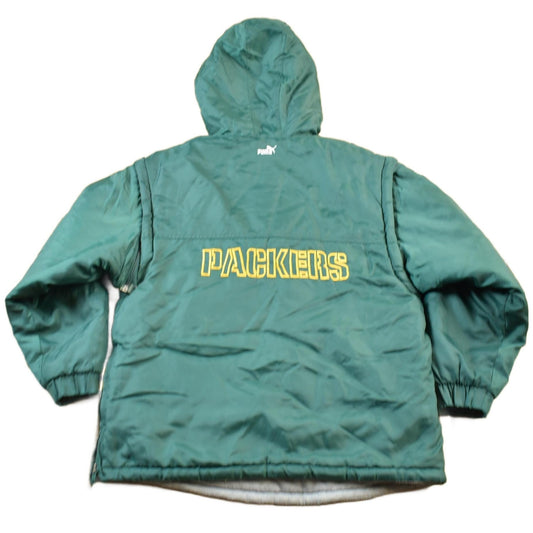 Vintage 1990s Green Bay Packers NFL Puma Quarter Zip Jacket & Vest Youth Large from propervintagecanada