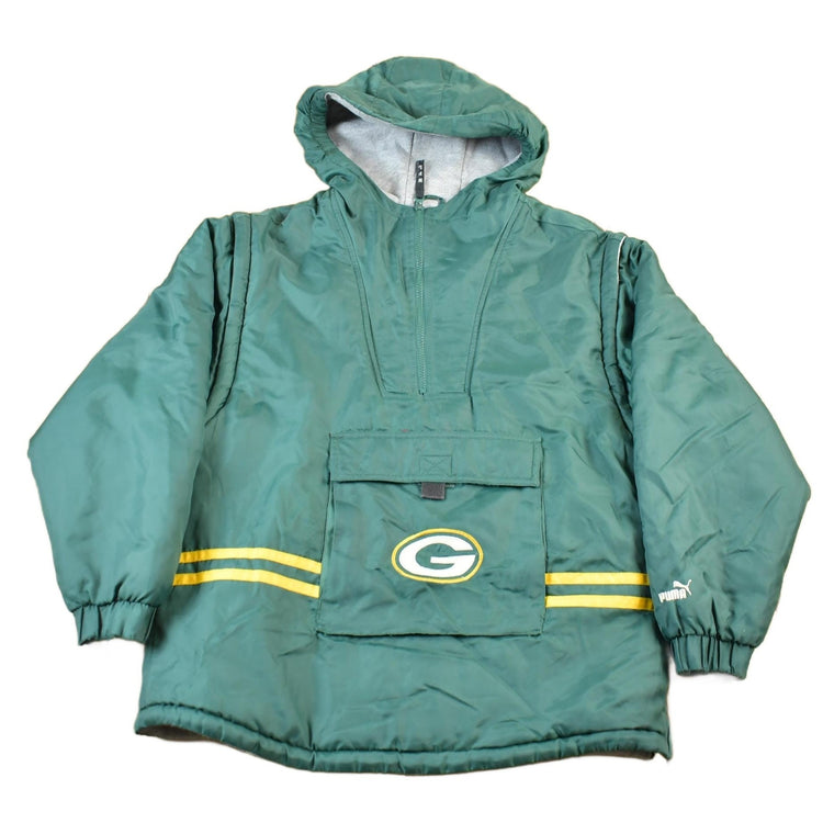Vintage 1990s Green Bay Packers NFL Puma Quarter Zip Jacket & Vest Youth Large from propervintagecanada