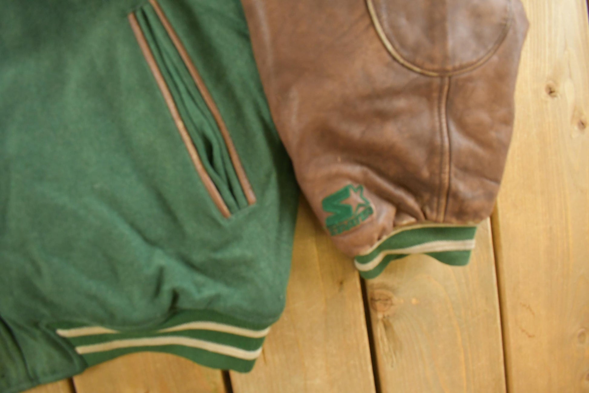 Vintage 1990s Green Bay Packers NFL Wool Leather Varsity Jacket Men's Large from propervintagecanada