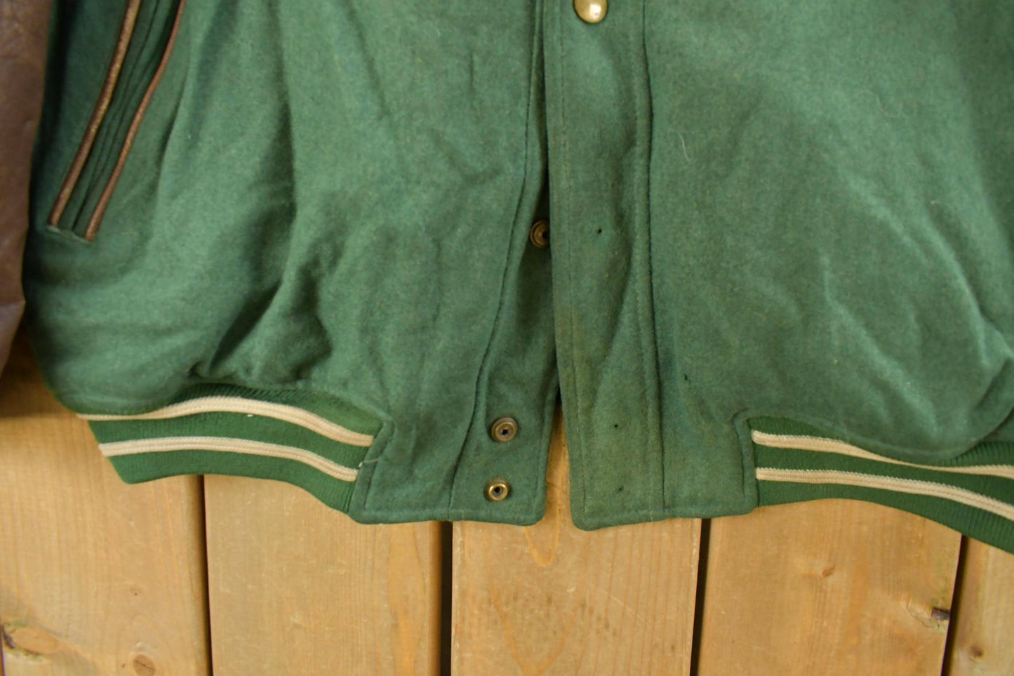 Vintage 1990s Green Bay Packers NFL Wool Leather Varsity Jacket Men's Large from propervintagecanada
