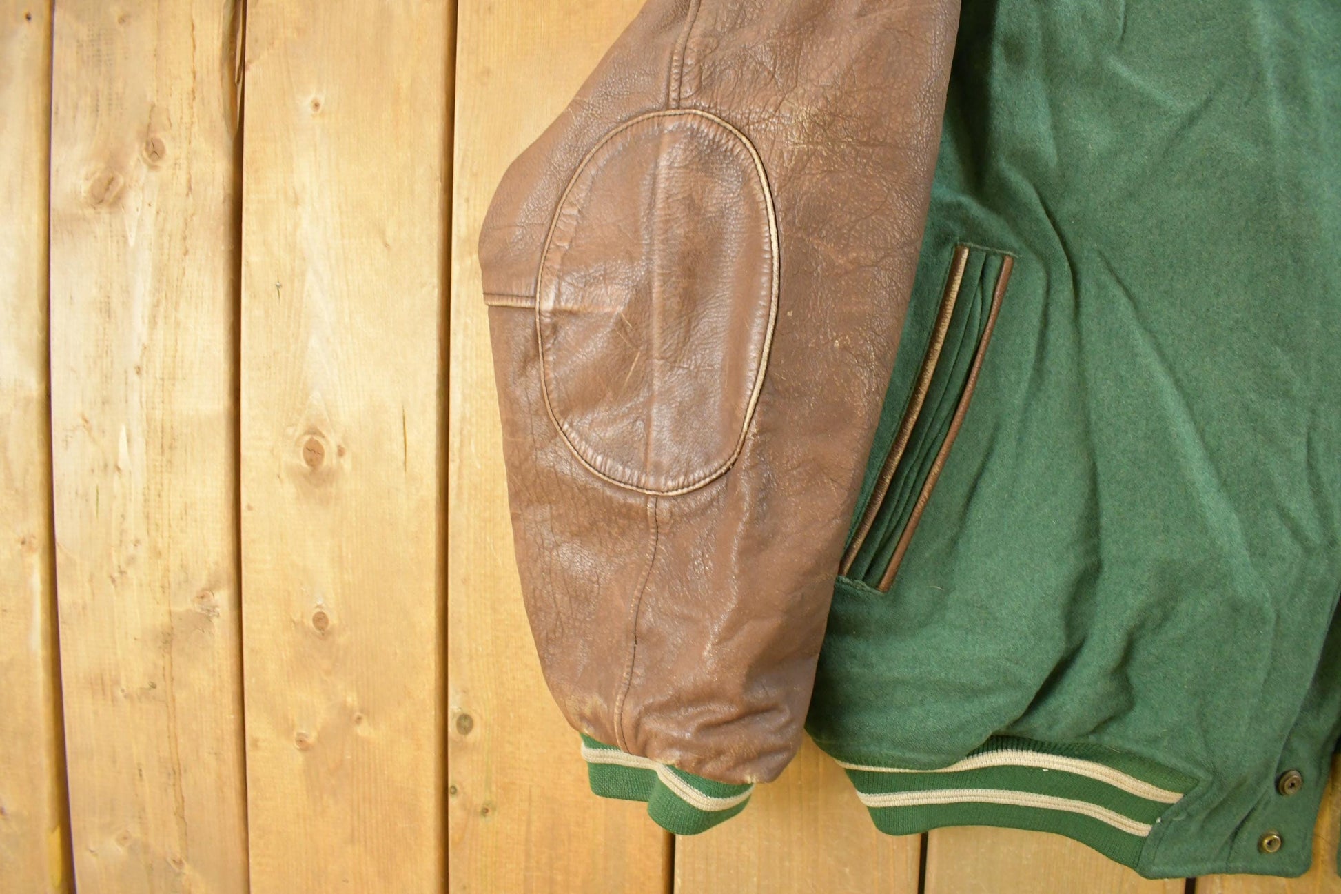 Vintage 1990s Green Bay Packers NFL Wool Leather Varsity Jacket Men's Large from propervintagecanada