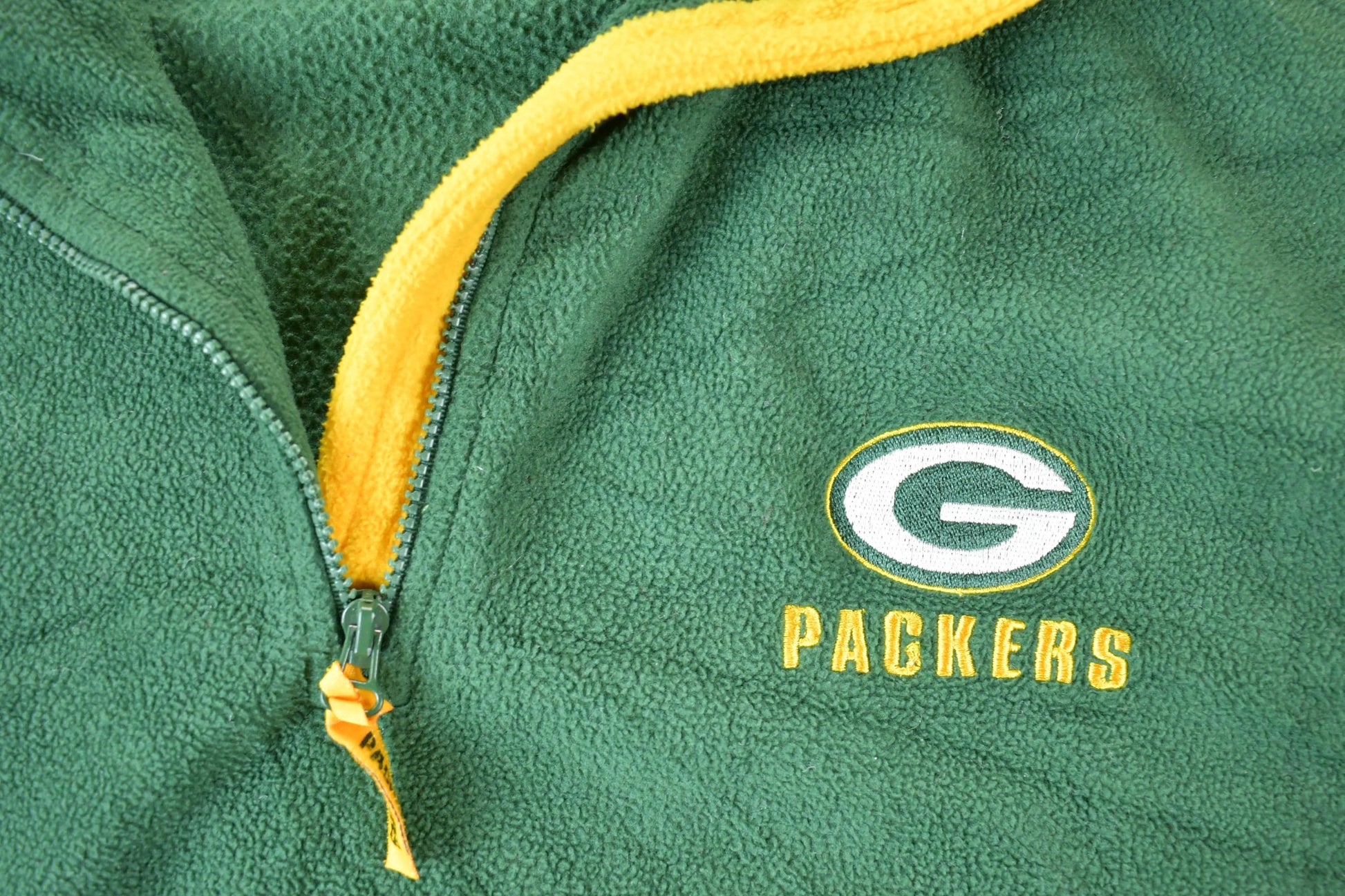 Vintage 1990s Green Bay Packers Quarter Zip Fleece Sweater Men's XL from propervintagecanada