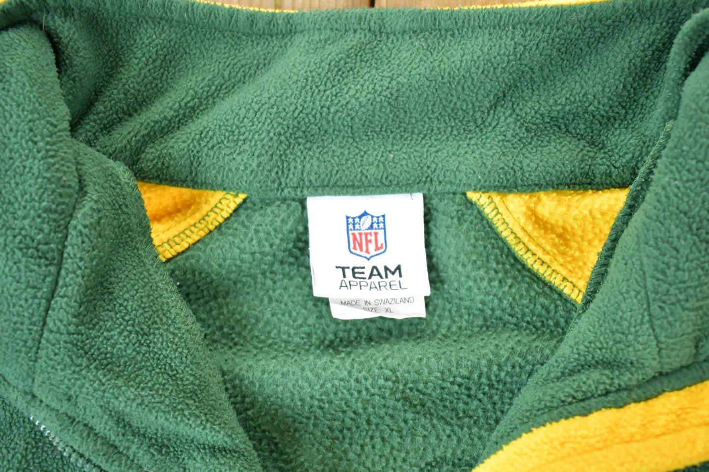 Vintage 1990s Green Bay Packers Quarter Zip Fleece Sweater Men's XL from propervintagecanada