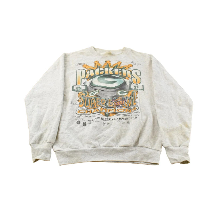 Vintage 1990s Green Bay Packers Superbowl XXXI NFL Crewneck Sweatshirt Men's Large from propervintagecanada