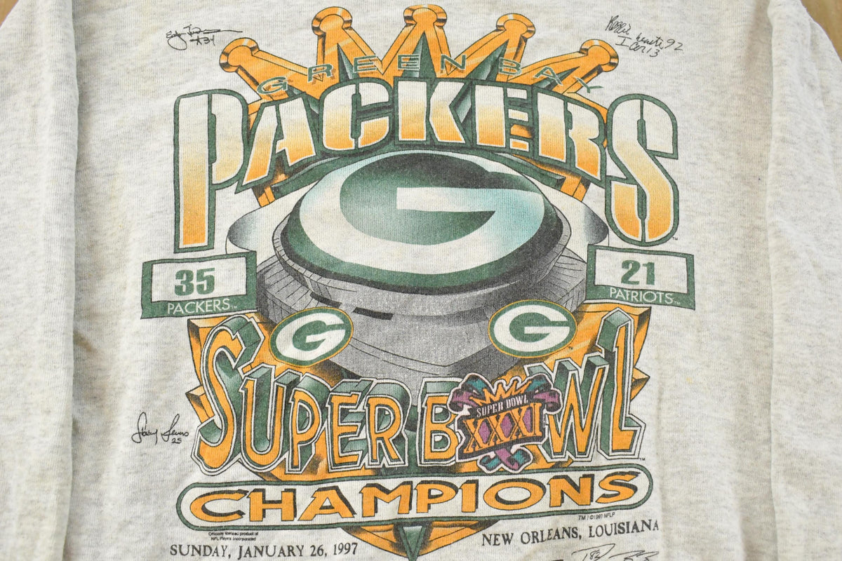 Vintage 1990s Green Bay Packers Superbowl XXXI NFL Crewneck Sweatshirt Men's Large from propervintagecanada