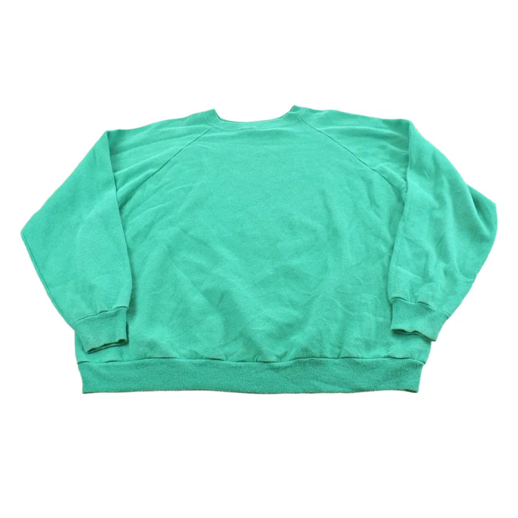 Vintage 1990s Green Blank Raglan Crewneck Sweatshirt Men's L from propervintagecanada
