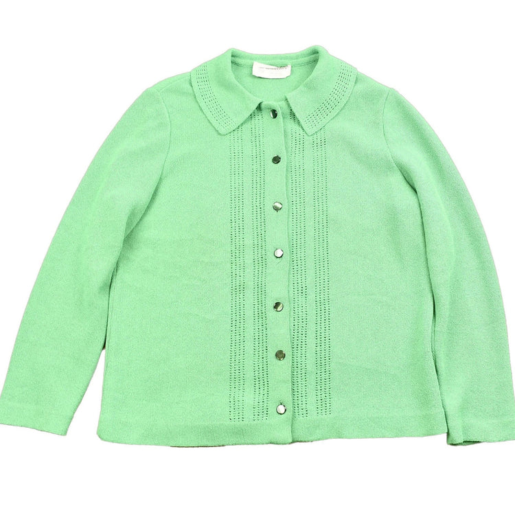 Vintage 1990s Green Collared Cardigan Sweater Women's S from propervintagecanada