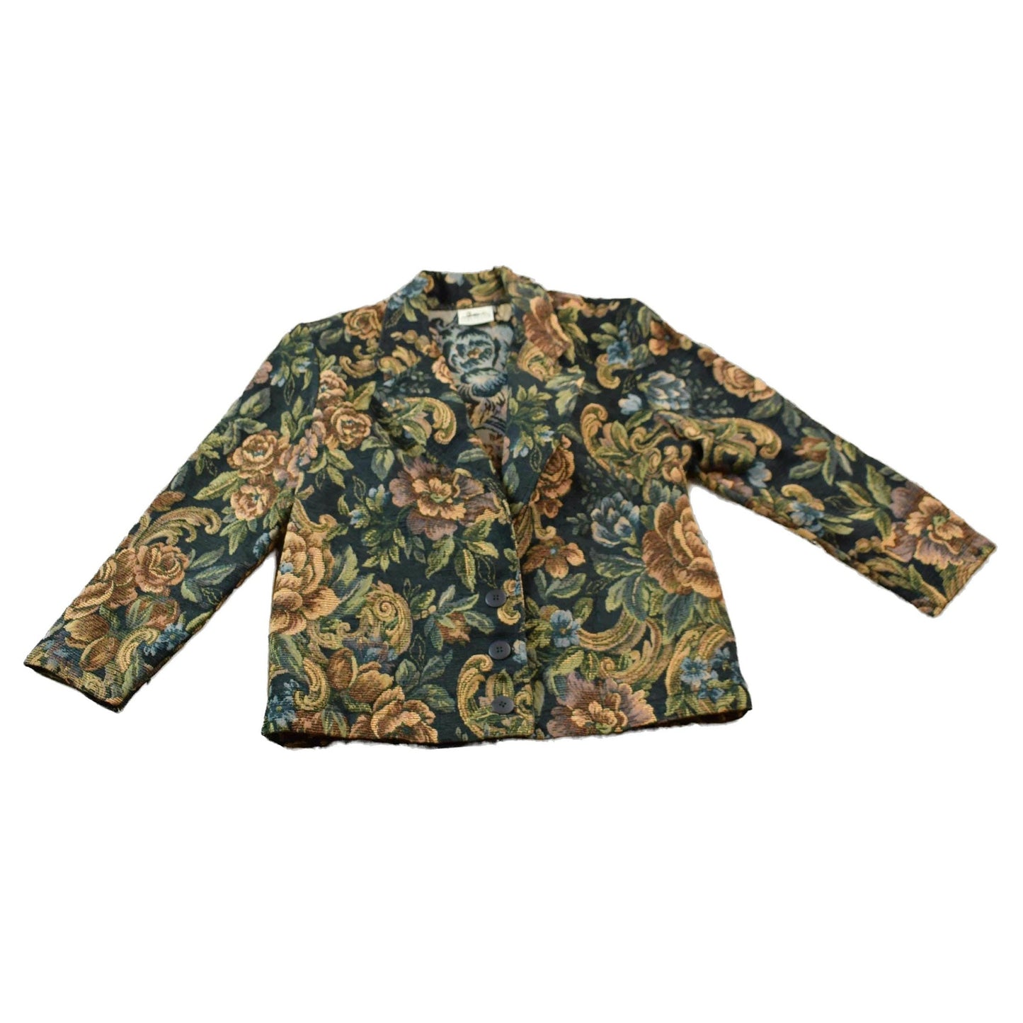 Vintage 1990s Green Mountain Floral Pattern Blazer Jacket Women's Small from propervintagecanada