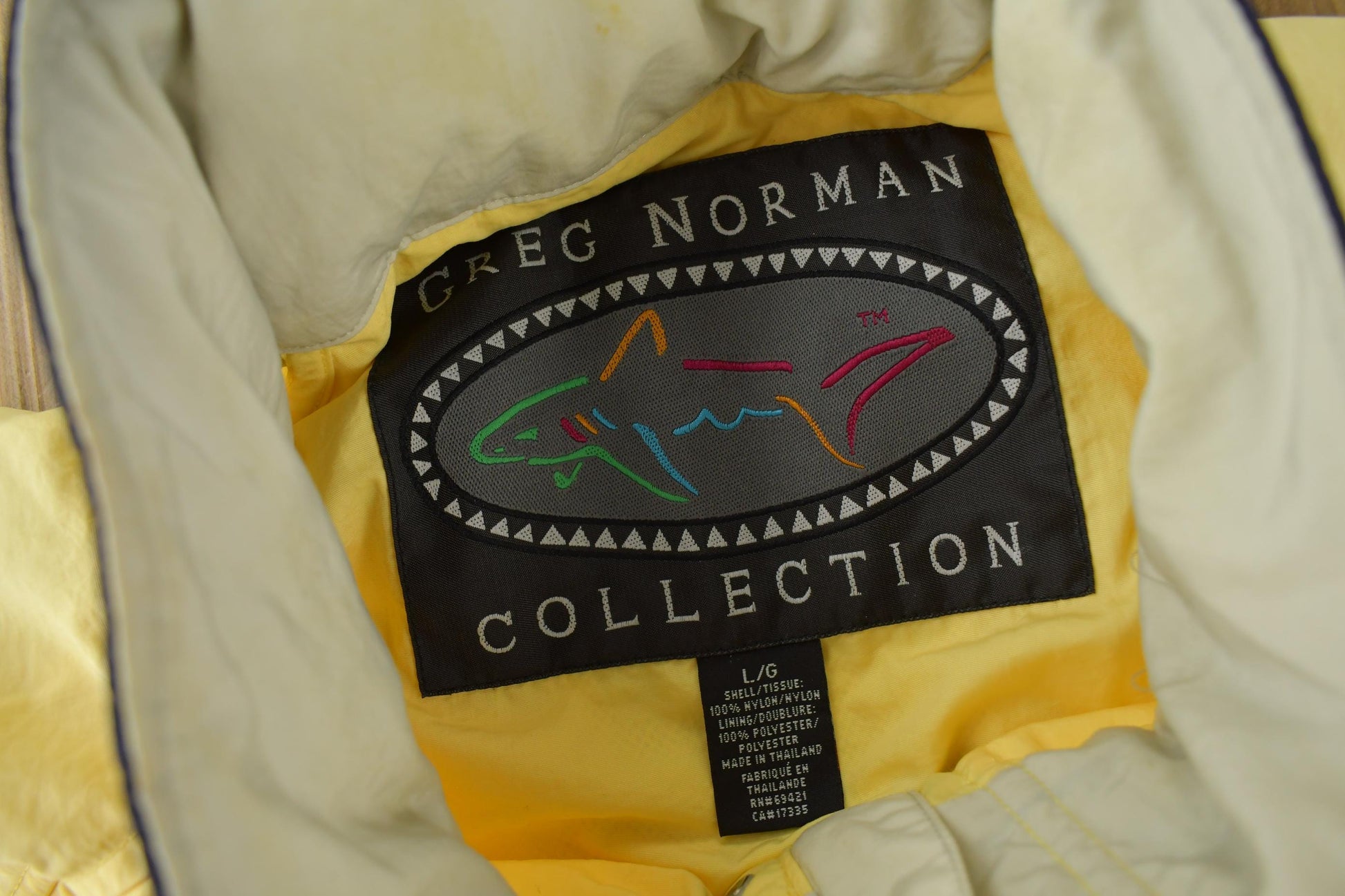 Vintage 1990s Greg Norman Collection Embroidered Shark Windbreaker Jacket Men's Large from propervintagecanada