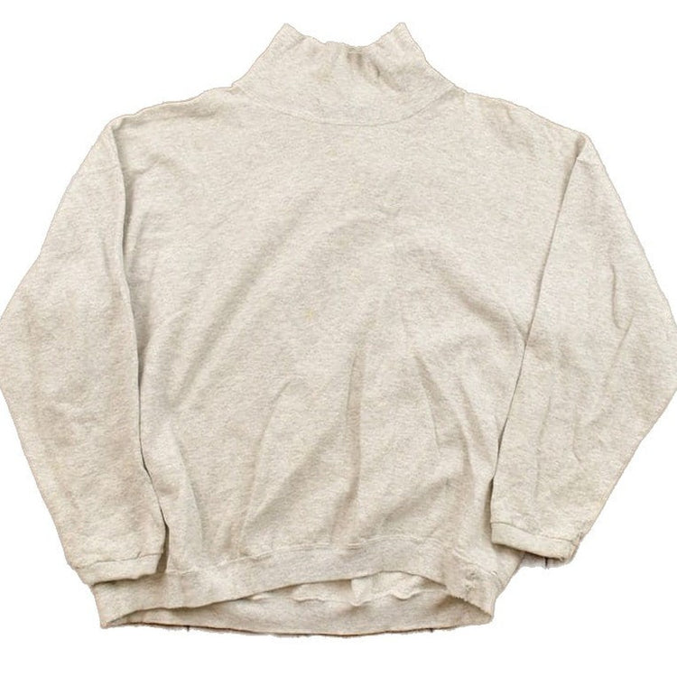 Vintage 1990s Grey Blank Turtleneck Sweatshirt Men's XL from propervintagecanada