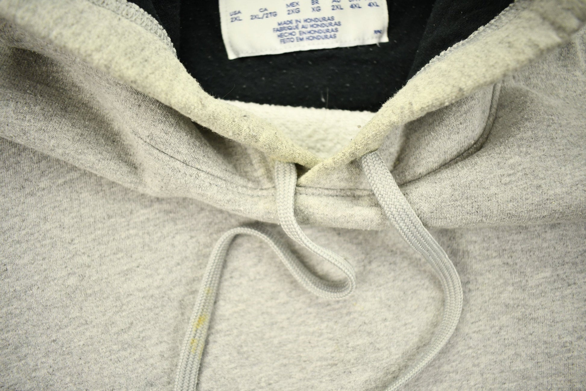 Vintage 1990s Grey Champion Small Logo Hoodie Men's 2XL from propervintagecanada