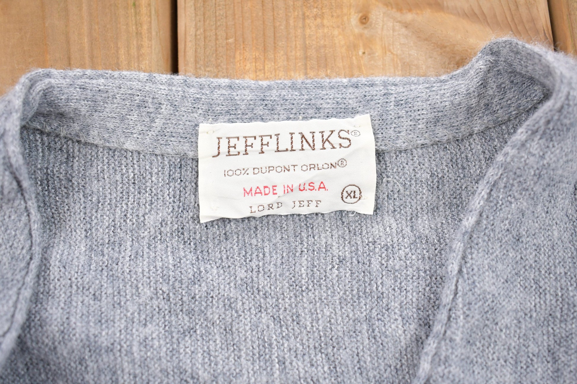 Vintage 1990s Grey Jeff Links Knit Cardigan Sweater Men's MMen's Medium from propervintagecanada