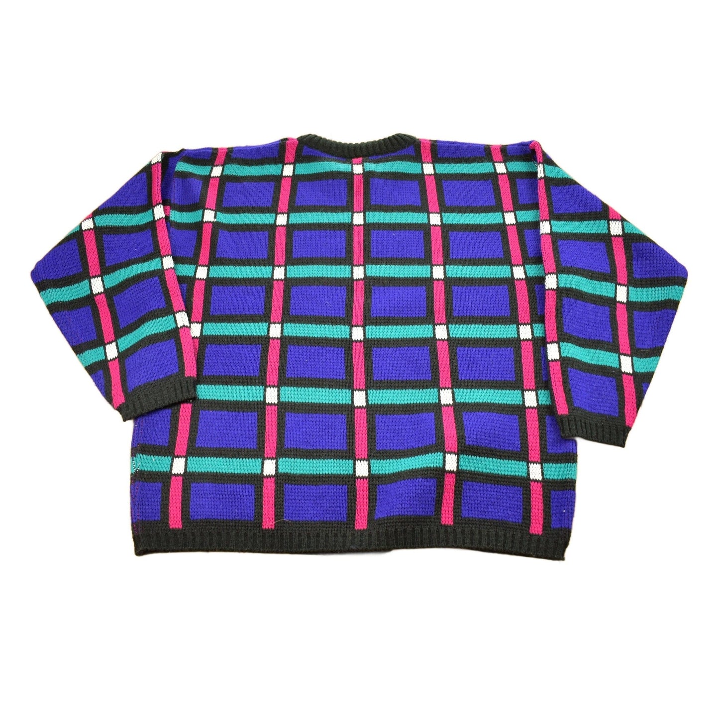 Vintage 1990s Grid Lock Knitted Crewneck Sweater Men's M from propervintagecanada