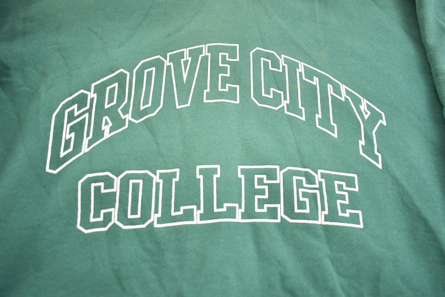 Vintage 1990s Grove City College Green Hoodie Made In USA Men's Large from propervintagecanada