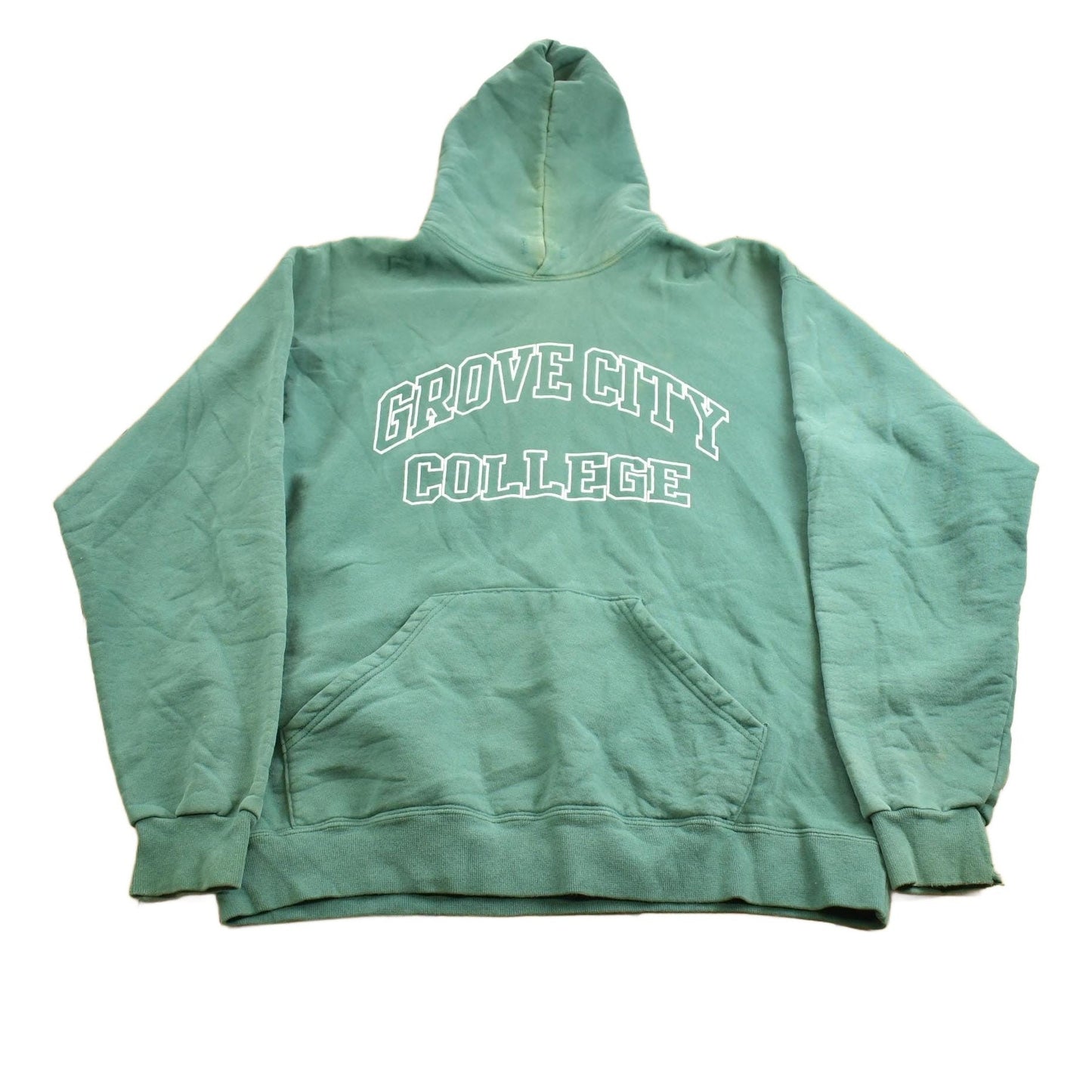 Vintage 1990s Grove City College Green Hoodie Made In USA Men's Large from propervintagecanada