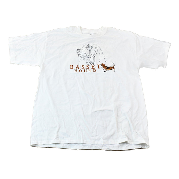 Vintage 1990s GRS Dogs Embroidery and Graphic Single Stitch Basset Hound T-Shirt Men's XL from propervintagecanada