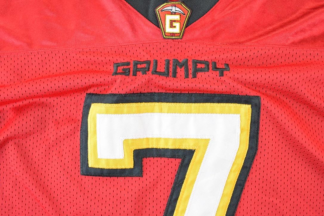 Vintage 1990s Grumpy Disney Cartoon Promo Football Jersey Men's 2XL from propervintagecanada