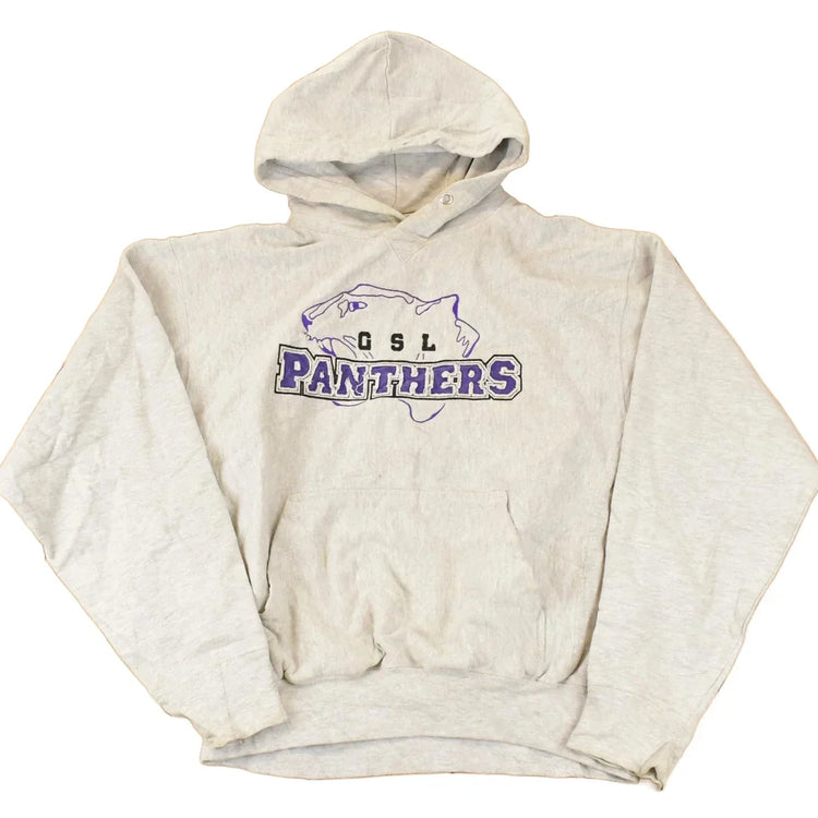 Vintage 1990s GSL Panthers Embroidered University Hoodie Sweater Men's L from propervintagecanada