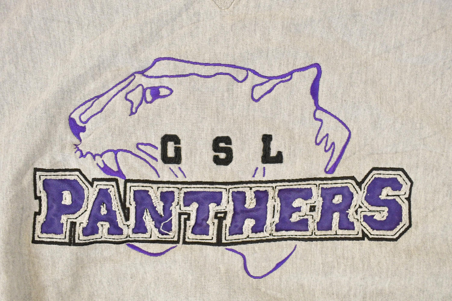 Vintage 1990s GSL Panthers Embroidered University Hoodie Sweater Men's L from propervintagecanada