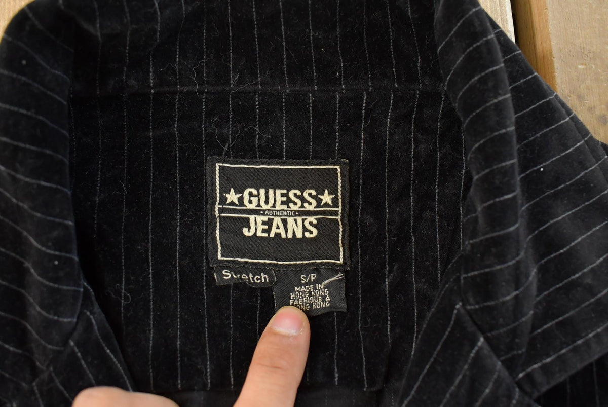 Vintage 1990s Guess Jeans Pinstripe Blazer Jacket Men's S from propervintagecanada