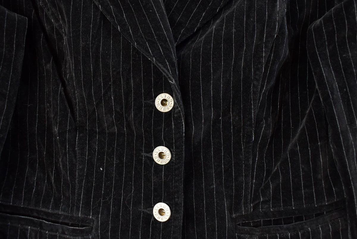 Vintage 1990s Guess Jeans Pinstripe Blazer Jacket Men's S from propervintagecanada
