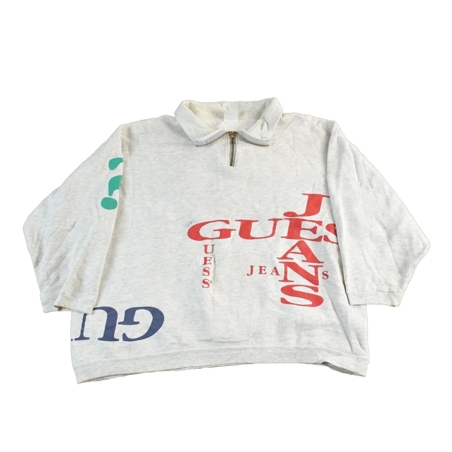 Vintage 1990s Guess Jeans Quarter Zip Sweatshirt Women's Small from propervintagecanada