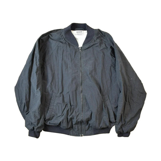 Vintage 1990s Guess USA American Flag Back Logo Bomber Jacket from propervintagecanada