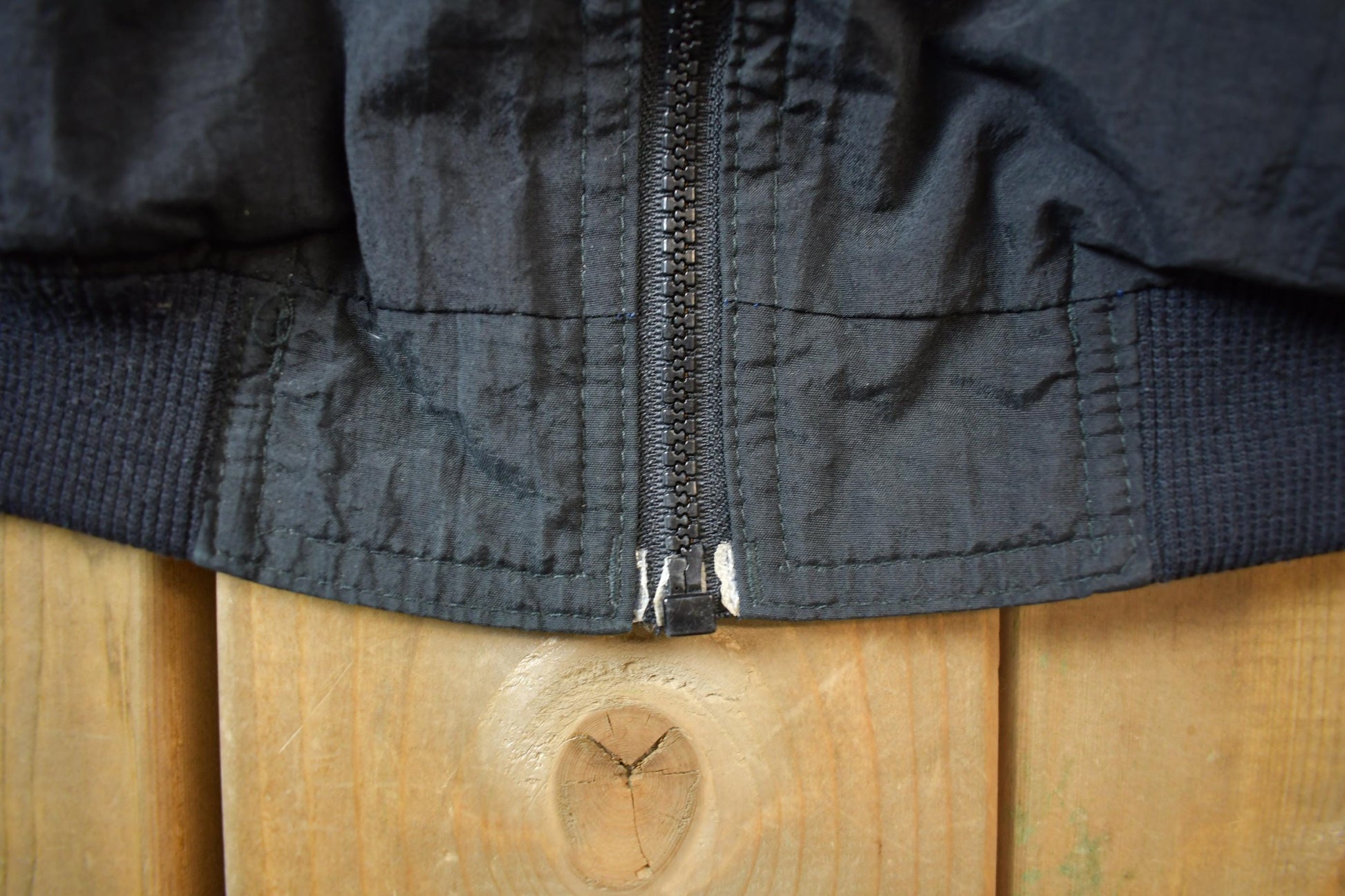 Vintage 1990s Guess USA American Flag Back Logo Bomber Jacket from propervintagecanada